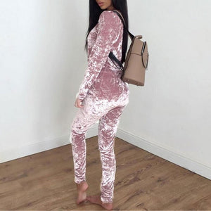 Autumn Velvet Tracksuits Women Set Suits Winter Two Piece Track Suit Set Women Warm Sweatshirt 2 Piece Set Ladies Pant Suit