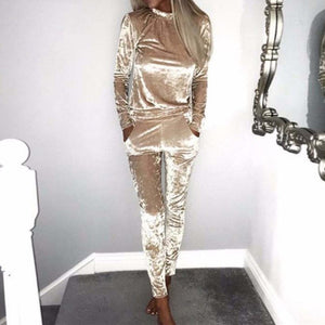 Autumn Velvet Tracksuits Women Set Suits Winter Two Piece Track Suit Set Women Warm Sweatshirt 2 Piece Set Ladies Pant Suit