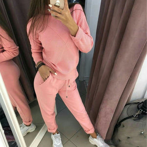 TAOVK Autumn Knitted Tracksuit Turtleneck Sweater Casual Suits Women Knit Pullovers and long Pant 2 Piece Set Female