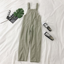 Load image into Gallery viewer, Harajuku Casual Overall Set Women Summer Two Piece Set Fashion Blue Long Sleeve Plaid Blouse + Black Loose Long Pant Summer Set