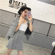 Load image into Gallery viewer, HAMALIEL High Quality Women 2 Piece Set Autumn Winter Red Tweed Tassel Single Breasted Jacket Coat + Fringe A Line Skirt Suits